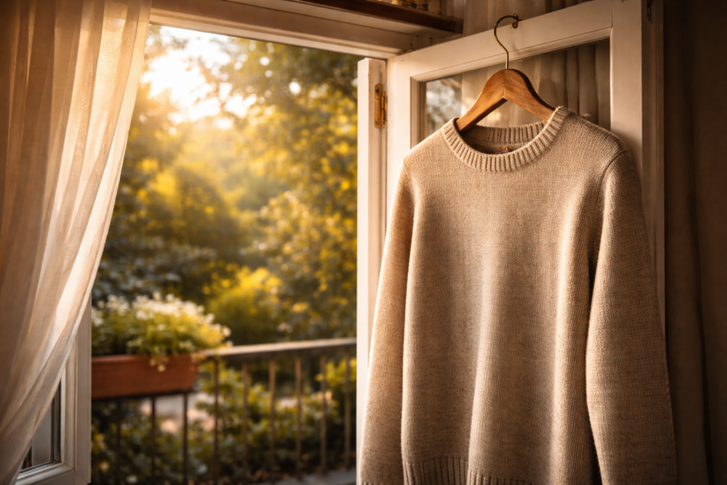 Kleidung lüften statt waschen: Warum dieser Trend 2026 deine Garderobe schont und Zeit spart